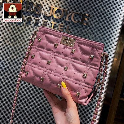 Lingge small bag woman 2019 new ins network celebrity 100 slant chain bag girl bag fashion single shoulde