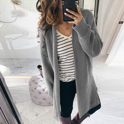 Womens Fashion Casual Long Cardigan Sweater Tops Coat Loose Fit Solid Color 
Womens Fashion Casual Long Cardigan Sweater Tops Coat Loose Fit Solid Color