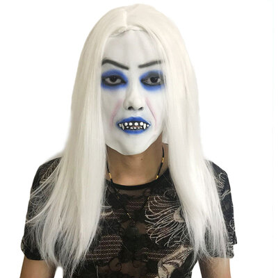 Women Girl Pullover Horror Mask White-haired Witch Mask Halloween Cosplay Costume Props
Women Girl Pullover Horror Mask White-haired Witch Mask Halloween Cosplay Costume Props