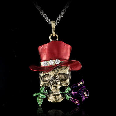 Long Jewelry Sweater Necklace Clear Crystal Skull Flowers Jewelry Enamel Skeleton Pendants Necklaces Fashion Necklaces For Women
Long Jewelry Sweater Necklace Clear Crystal Skull Flowers Jewelry Enamel Skeleton Pendants Necklaces Fashion Necklaces For Women