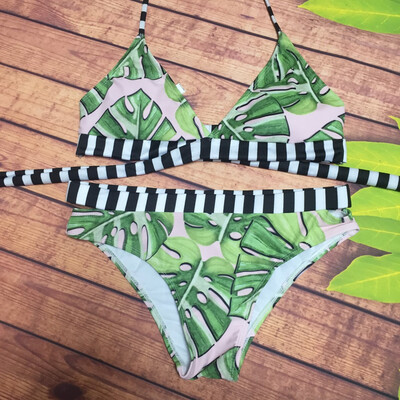 Roseonmyhand Sexy Retro Tropical Floral Palm Leaf Bikini Bathing Suit Swimsuit Women Swimwear
Roseonmyhand Sexy Retro Tropical Floral Palm Leaf Bikini Bathing Suit Swimsuit Women Swimwear