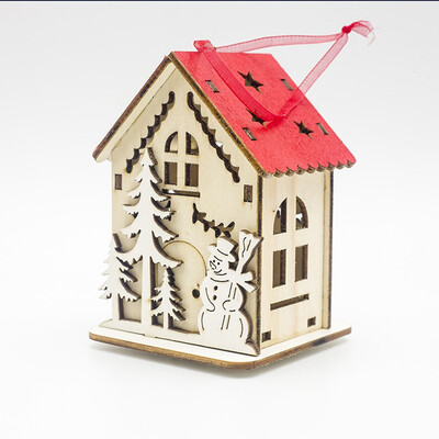 Gobestart LED Light Wood House Cute Christmas Tree Hanging Ornaments Holiday Decoration
Gobestart LED Light Wood House Cute Christmas Tree Hanging Ornaments Holiday Decoration