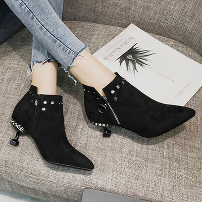 Rose Womens Fashion Solid Pointed Toe Crystal Zipper Thin Low Heel Boots Shoes 
Rose Womens Fashion Solid Pointed Toe Crystal Zipper Thin Low Heel Boots Shoes