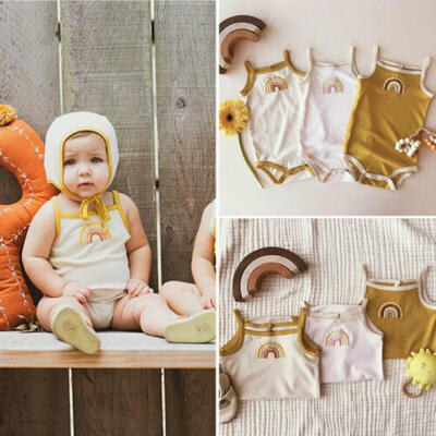 US Newborn Baby Girl Rainbow Sling Bodysuit Rompers Outfit Summer Cotton Clothes
US Newborn Baby Girl Rainbow Sling Bodysuit Rompers Outfit Summer Cotton Clothes