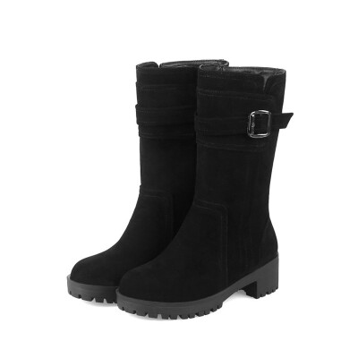 IDIFU Womens Casual Buckle Strap Round Toe Block Low Heel Platform Pull on Faux Suede Mid Calf Boots
IDIFU Womens Casual Buckle Strap Round Toe Block Low Heel Platform Pull on Faux Suede Mid Calf Boots
