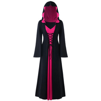 Gobestart Womens Plus Size Halloween Hooded Lace Up Patchwork Long Sleeve Long Dress
Gobestart Womens Plus Size Halloween Hooded Lace Up Patchwork Long Sleeve Long Dress