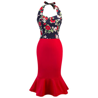 Stylish Halter Neck Backless Floral Print Tank Top with Mermaid Skirt Women Two-piece Dress
Stylish Halter Neck Backless Floral Print Tank Top with Mermaid Skirt Women Two-piece Dress