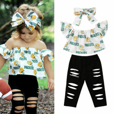 US Fashion Kid Baby Girl Off Shoulder Tops Crop Ripped Pants 3PCS Outfit Sunsuit
US Fashion Kid Baby Girl Off Shoulder Tops Crop Ripped Pants 3PCS Outfit Sunsuit