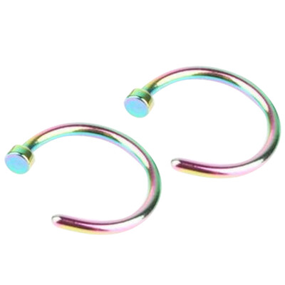 10PcsSet Small Thin Surgical Steel Open Nose Ring Hoop Piercing Stud