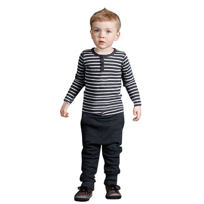 Toddler Baby Kids Boys Outfit Clothes Stripe Long Sleeve T-shirt TopsPants 1Set