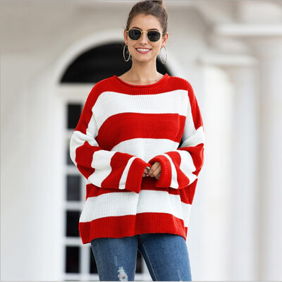 Women Autumn Stylish Concise All-match Striped Loose Round Collar Long Sleeve Sweet Sweater
Women Autumn Stylish Concise All-match Striped Loose Round Collar Long Sleeve Sweet Sweater