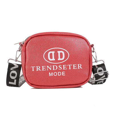 Hip Hop Letter Print Shoulder Handbags Women PU Leather Crossbody Bags