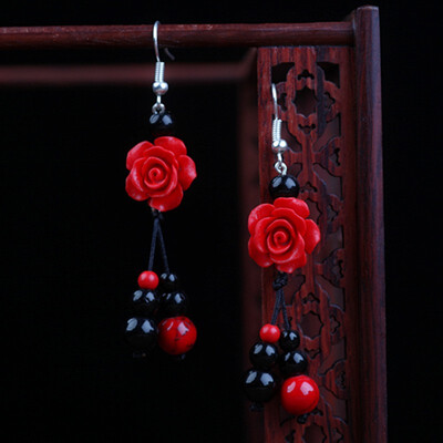 Chinese style earrings lacquered rose earrings bridal earrings national wind earrings retro earrings ladies fashion accessories
Chinese style earrings lacquered rose earrings bridal earrings national wind earrings retro earrings ladies fashion accessories