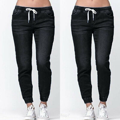 Womens Casual Denim Jogger Pants Ladies Drawstring Pencil Stretch Skinny Elastic Waist Drawstring Jeans Solid
Womens Casual Denim Jogger Pants Ladies Drawstring Pencil Stretch Skinny Elastic Waist Drawstring Jeans Solid