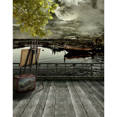 Riverside Evening Photo Backdrop 57FT Vinyl Fabric Cloth Digital Printing Photo Background s-2189