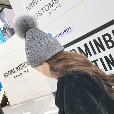 Super Fox fur ball real fur wool blend thickened warm womens winter wool hats Korean knit hat tide
Super Fox fur ball real fur wool blend thickened warm womens winter wool hats Korean knit hat tide