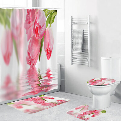 〖Follure〗4PCS Non Slip Toilet Polyester Cover Mat Set Bathroom Shower Curtain 
〖Follure〗4PCS Non Slip Toilet Polyester Cover Mat Set Bathroom Shower Curtain
