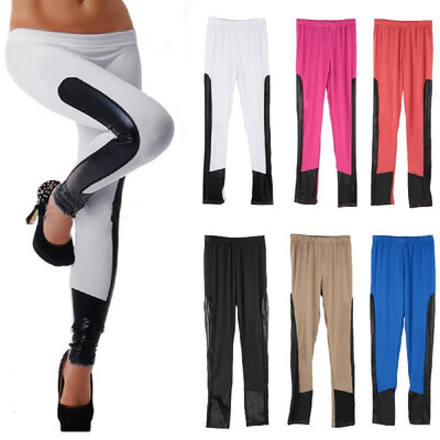 Fashion Women Leggings Faux Leather Patchwork Elastic Waist Stretchy Yoga Pants
Fashion Women Leggings Faux Leather Patchwork Elastic Waist Stretchy Yoga Pants