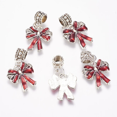 Bowknot Alloy Enamel European Dangle Beads Large Hole Pendants Antique Silver 31mm Hole 45mm
Bowknot Alloy Enamel European Dangle Beads Large Hole Pendants Antique Silver 31mm Hole 45mm