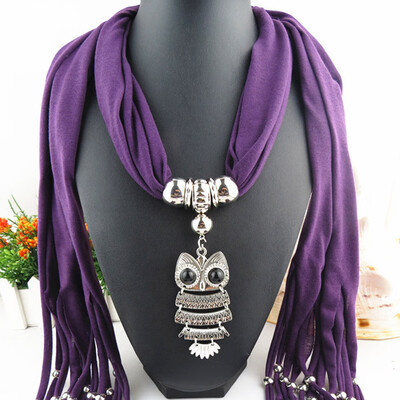 Popular Alloy Pendant Soft Shawl Necklace Scarf Owl Pendant Necklace Scarf Fringed Scarf
Popular Alloy Pendant Soft Shawl Necklace Scarf Owl Pendant Necklace Scarf Fringed Scarf