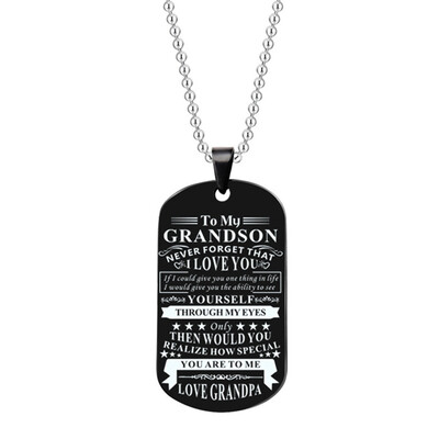 To My Grandson Granddaughter Never Forget That I Love You From Grandma Grandpa Tag Pendant Necklace Stainless Steel Dog Tag
To My Grandson Granddaughter Never Forget That I Love You From Grandma Grandpa Tag Pendant Necklace Stainless Steel Dog Tag