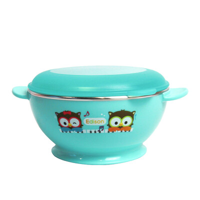 Korea Edison Childrens Stainless Steel Rice Bowl Baby Food Tableware Infant Double Ear Slip Bowl with Cover Blue 240ML
Korea Edison Childrens Stainless Steel Rice Bowl Baby Food Tableware Infant Double Ear Slip Bowl with Cover Blue 240ML