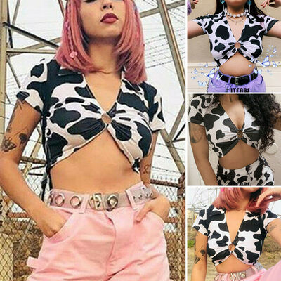 2019 Womens New Turn-down V-Neck Short Sleeve Cow Pattern Top T-shirt Blouse
2019 Womens New Turn-down V-Neck Short Sleeve Cow Pattern Top T-shirt Blouse