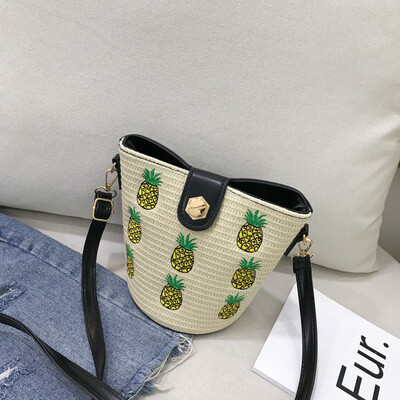 2019 new casual fashion temperament Messenger bag small fairy wild woven bucket bag embroidered pineapple shoulder bag
2019 new casual fashion temperament Messenger bag small fairy wild woven bucket bag embroidered pineapple shoulder bag