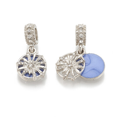 Alloy European Dangle Beads with Rhinestone&Enamel Large Hole Pendants Flat Round CornflowerBlue Platinum 255mm
Alloy European Dangle Beads with Rhinestone&Enamel Large Hole Pendants Flat Round CornflowerBlue Platinum 255mm