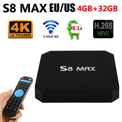 High Quality Android81 S8 MAX Player Dual Frequency Wifi Bluetooth 41 4 32g 4k Network Set-top Box
High Quality Android81 S8 MAX Player Dual Frequency Wifi Bluetooth 41 4 32g 4k Network Set-top Box