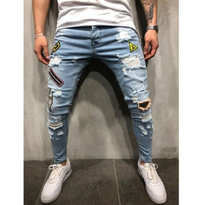 Fashion Men´s Distressed Ripped Jeans Blue Denim Pants Slim Skinny Fit Trousers Hot Sale
Fashion Men´s Distressed Ripped Jeans Blue Denim Pants Slim Skinny Fit Trousers Hot Sale