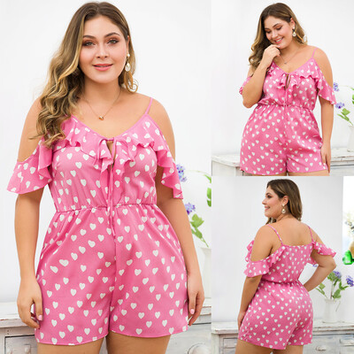 Starmoon Womens Plus Size Casual Sling Ruffled Openwork Lace Heart Print Shorts Jumpsuit
Starmoon Womens Plus Size Casual Sling Ruffled Openwork Lace Heart Print Shorts Jumpsuit