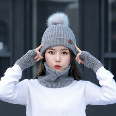 Hat woman winter scarf gloves three-piece Korean version joker style knitted hat warm ear protection lovely woollen hat
Hat woman winter scarf gloves three-piece Korean version joker style knitted hat warm ear protection lovely woollen hat