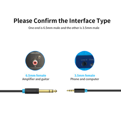 VENTION 35mm to 65mm Audio Cable Male to Male Audio Cable for Phone Speaker Guitar 5m Black
VENTION 35mm to 65mm Audio Cable Male to Male Audio Cable for Phone Speaker Guitar 5m Black