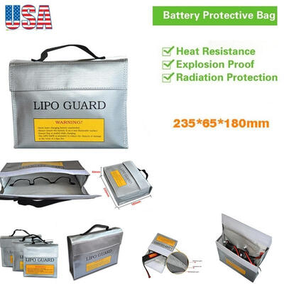 Practical LiPo Li-Po Fireproof Safety Guard Battery Safe Bag Guard Charging Protection Bag Explosion Proof 3 Size
Practical LiPo Li-Po Fireproof Safety Guard Battery Safe Bag Guard Charging Protection Bag Explosion Proof 3 Size