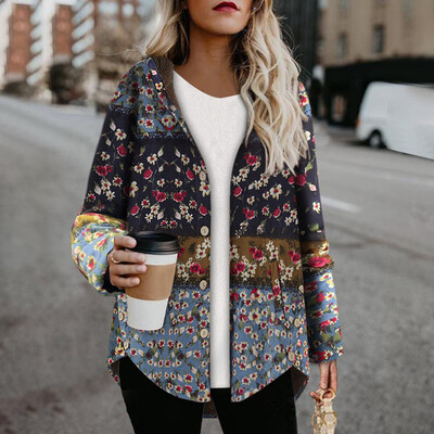 Tailored Plus Size Women Vintage Floral Printed Long Sleeve Button Hooded Coats Outwear
Tailored Plus Size Women Vintage Floral Printed Long Sleeve Button Hooded Coats Outwear