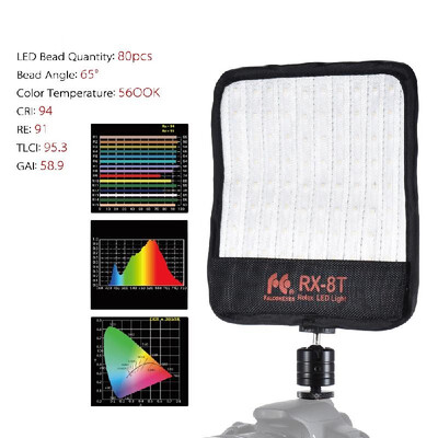 FalconEyes RX-8T 16W Mini LED Light Dimmable 5600K CRI94 Flexible Cloth On-camera Lamp Daylight Splash-proof for Video Studio Phot
FalconEyes RX-8T 16W Mini LED Light Dimmable 5600K CRI94 Flexible Cloth On-camera Lamp Daylight Splash-proof for Video Studio Phot