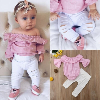 Fashion new born Baby Kids Girls Plaid Floral T-Shirt Tops Hole Pants Outfits Set Clothes
Fashion new born Baby Kids Girls Plaid Floral T-Shirt Tops Hole Pants Outfits Set Clothes