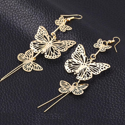 Elegant Hollow Out Butterfly Stylist Earrings Drop Dangle Ear Stud for Women Long Cuff Earring
Elegant Hollow Out Butterfly Stylist Earrings Drop Dangle Ear Stud for Women Long Cuff Earring