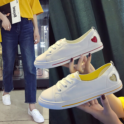 Leather shallow mouth white shoes female spring new Korean version of the flat sole shoes student
Leather shallow mouth white shoes female spring new Korean version of the flat sole shoes student