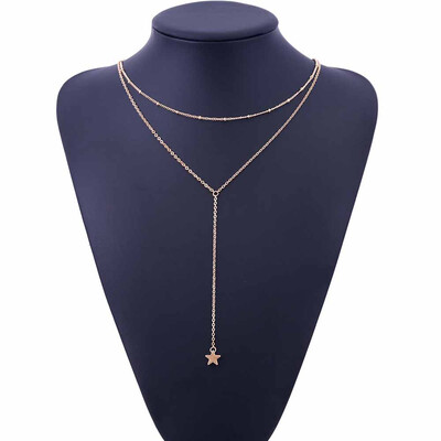 Boho Double necklace Women Trendy Gold Silver Chain star Long Pendant Necklace collana Kolye Bijoux Collares Mujer Collier Femme
Boho Double necklace Women Trendy Gold Silver Chain star Long Pendant Necklace collana Kolye Bijoux Collares Mujer Collier Femme