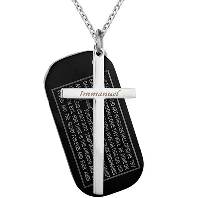 European And American Simple Stainless Steel Cross Tag Necklace Titanium Steel Military Brand Pendant
European And American Simple Stainless Steel Cross Tag Necklace Titanium Steel Military Brand Pendant