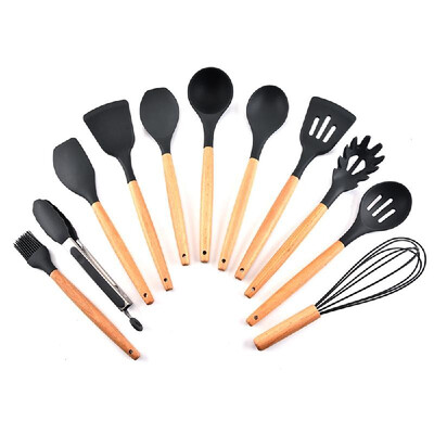 Silicone Kitchen Utensil Set 11 Pcs Beech Wooden Handle Heat-Resistant Non-Stick Spoon Spatula Ladle Cooking Tools
Silicone Kitchen Utensil Set 11 Pcs Beech Wooden Handle Heat-Resistant Non-Stick Spoon Spatula Ladle Cooking Tools
