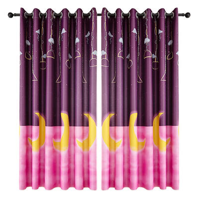 Moon Printing Polyester Window Blinds Drapes Living Room Blackout Curtains 
Moon Printing Polyester Window Blinds Drapes Living Room Blackout Curtains