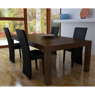 4 Artificial Leather Wooden Dining Chair Black