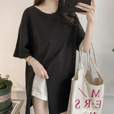 Women O Neck Side Split Irregular Casual Tops Solid Color Short Sleeve Brief Tshirts Harajuku Streetwear Elegant Long T-shirts
Women O Neck Side Split Irregular Casual Tops Solid Color Short Sleeve Brief Tshirts Harajuku Streetwear Elegant Long T-shirts