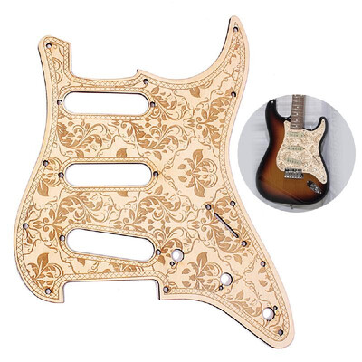 SSS Wooden Guitar Pickguard Maple Wood with Decorative Flower Pattern for ST Electric Guitars
SSS Wooden Guitar Pickguard Maple Wood with Decorative Flower Pattern for ST Electric Guitars