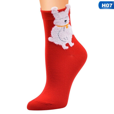 Lovely Christmas Socks Women Gift Santa Claus Deer Warm Winter Funny Socks