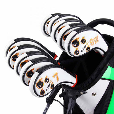 Greensen 10PcsSet Embroidery Bomb Pattern Golf Iron Head Cover Headcover with Zipper 3-PW SW AW
Greensen 10PcsSet Embroidery Bomb Pattern Golf Iron Head Cover Headcover with Zipper 3-PW SW AW