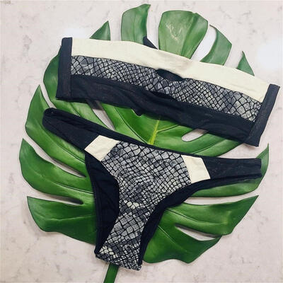 Women Snakeskin Print Bikinis Beachwear Swimwear push up monokini Bra Bathing
Women Snakeskin Print Bikinis Beachwear Swimwear push up monokini Bra Bathing
